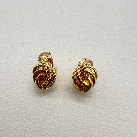 Christian Dior Vintage Twist Golden Clip-on Earrings
