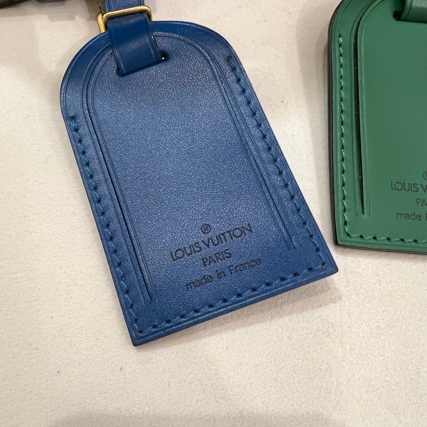 Louis Vuitton Vintage Blue/Green Color Luggage Tag