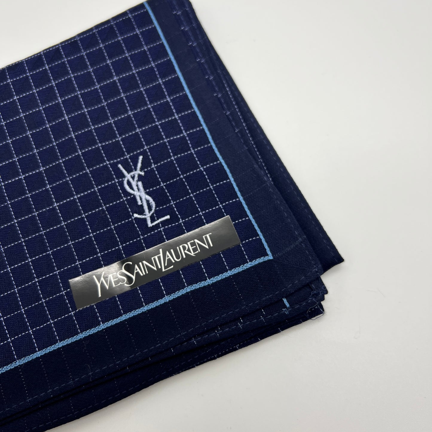 Yves Saint Laurent Vintage Unused Cotton Handkerchief, Pocket Square