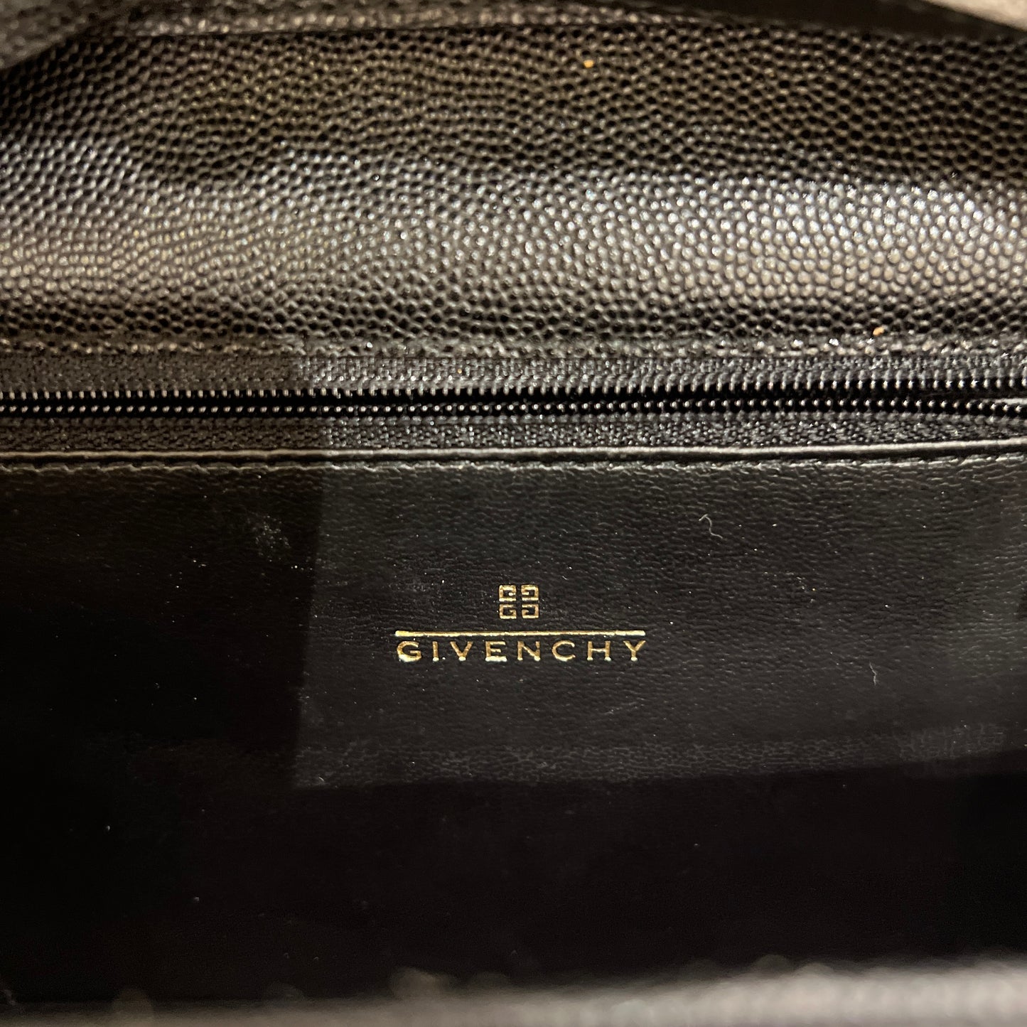 Givenchy Vintage 4G Golden Logo With Embossed Leather Shoulder Bag