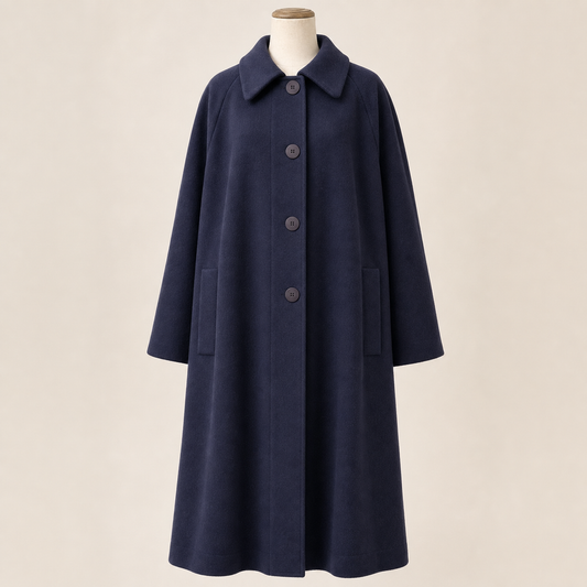 Christian Dior Vintage Navy Wool A-Line Coat Size 4