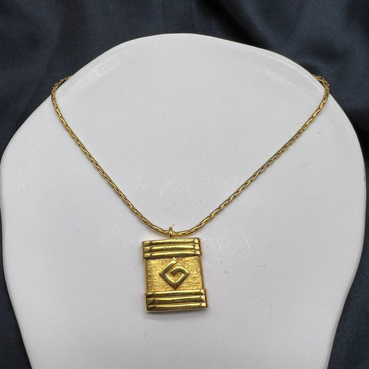 Givenchy Vintage Golden Bottle Pendant Necklace (1980)