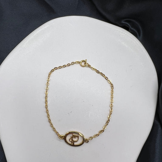 Christian Dior Vintage Dior Logo Oval Golden Bracelet