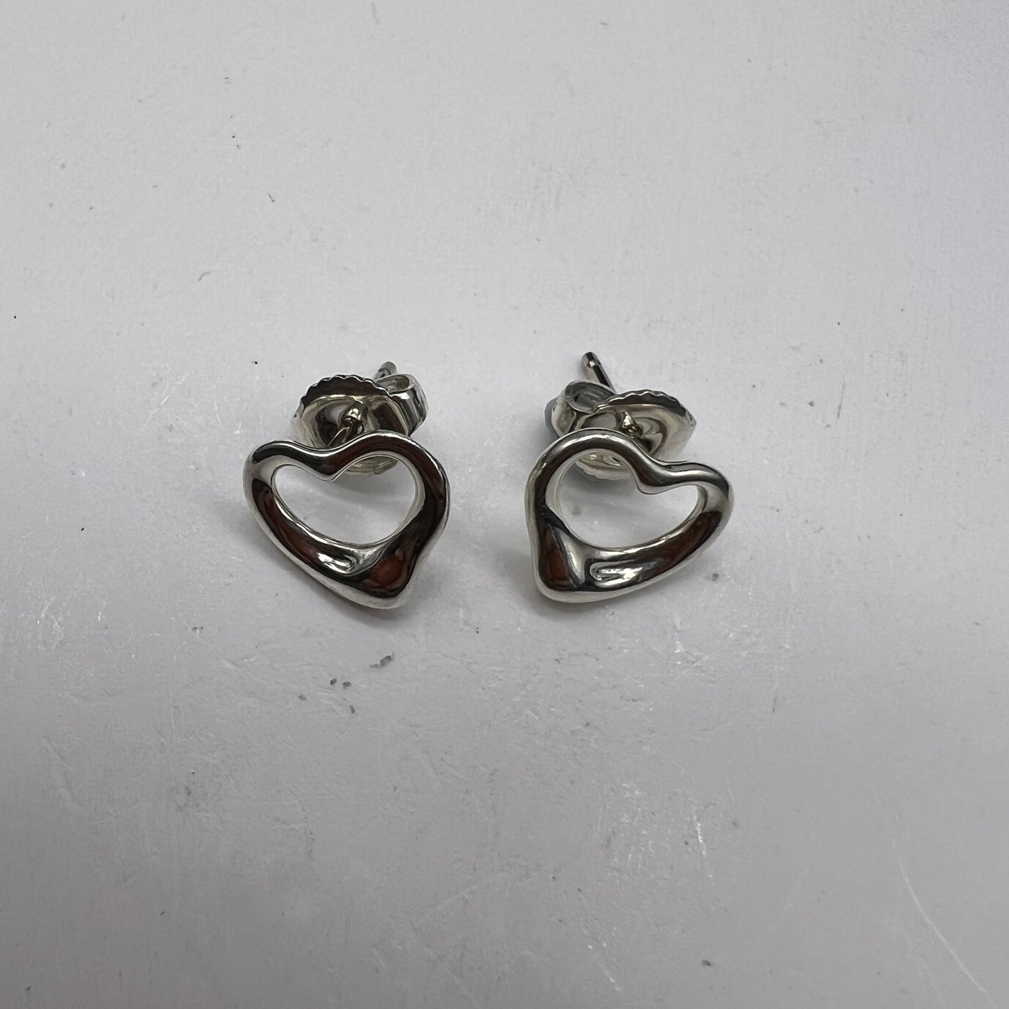 Tiffany Vintage Open Heart 925 Silver Earrings