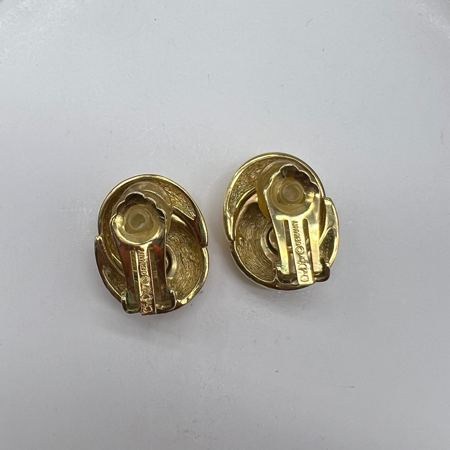 Christian Dior Vintage Golden Twist Clip-On Earrings