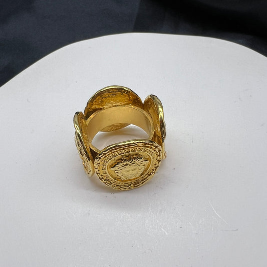 Versace Vintage Medusa Motif Golden Ring