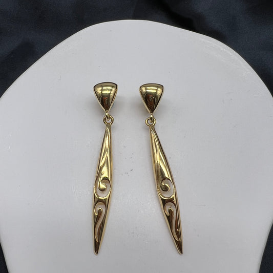 Givenchy Vintage Dangling Golden Clip-On Earrings