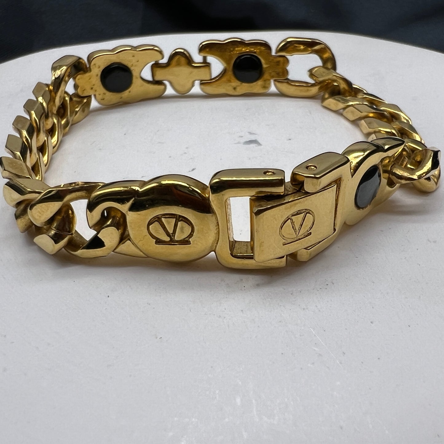 Valentino Vintage Golden Chain Cross Bracelet