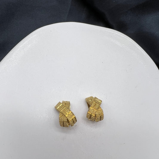 Christian Dior Vintage Golden Cross Clip-On Earrings