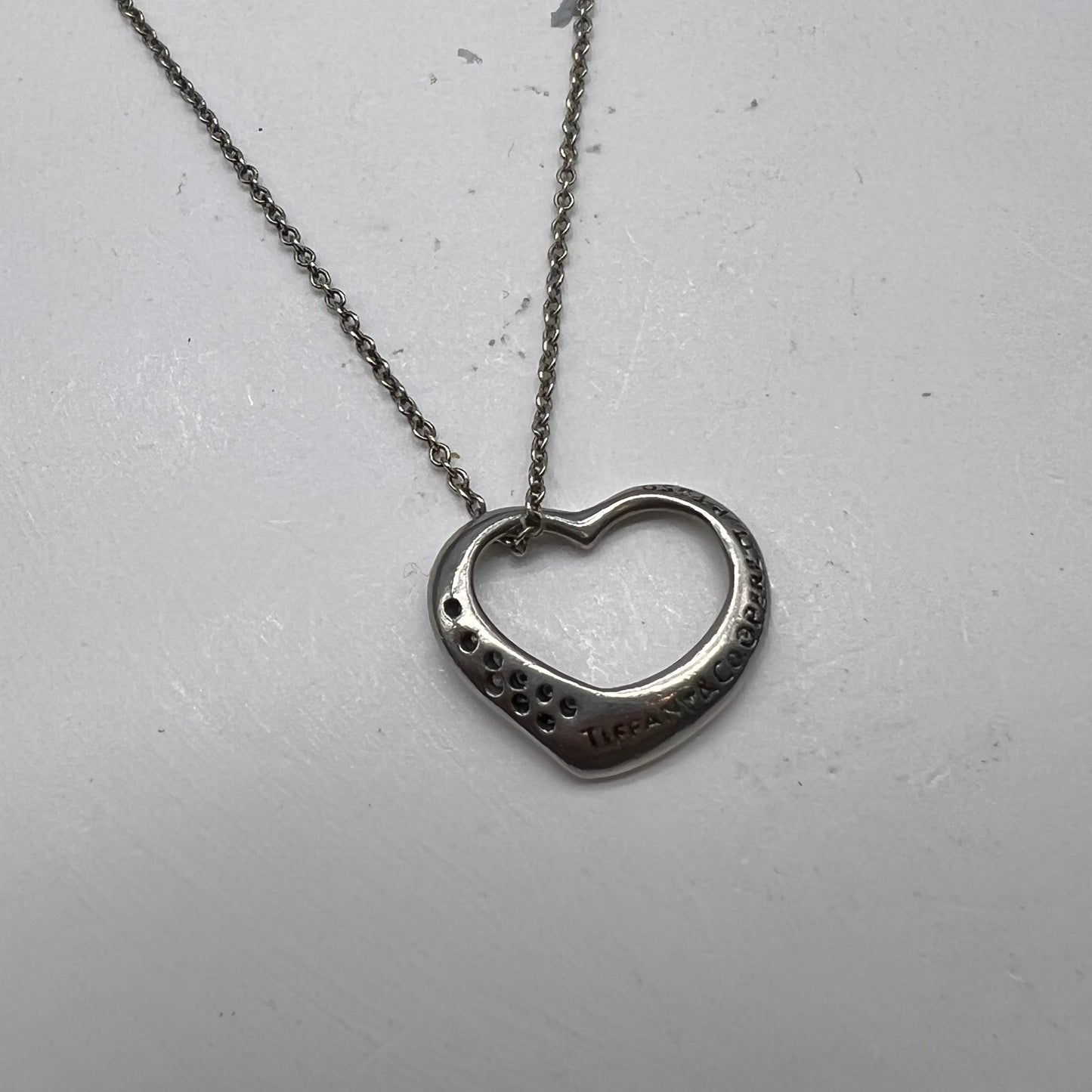 Tiffany Vintage Open Heart 925 Silver Necklace