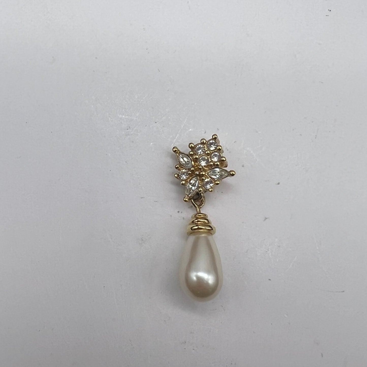 Christian Dior Vintage Pearl with Rhinestone Embellished Golden Necklace