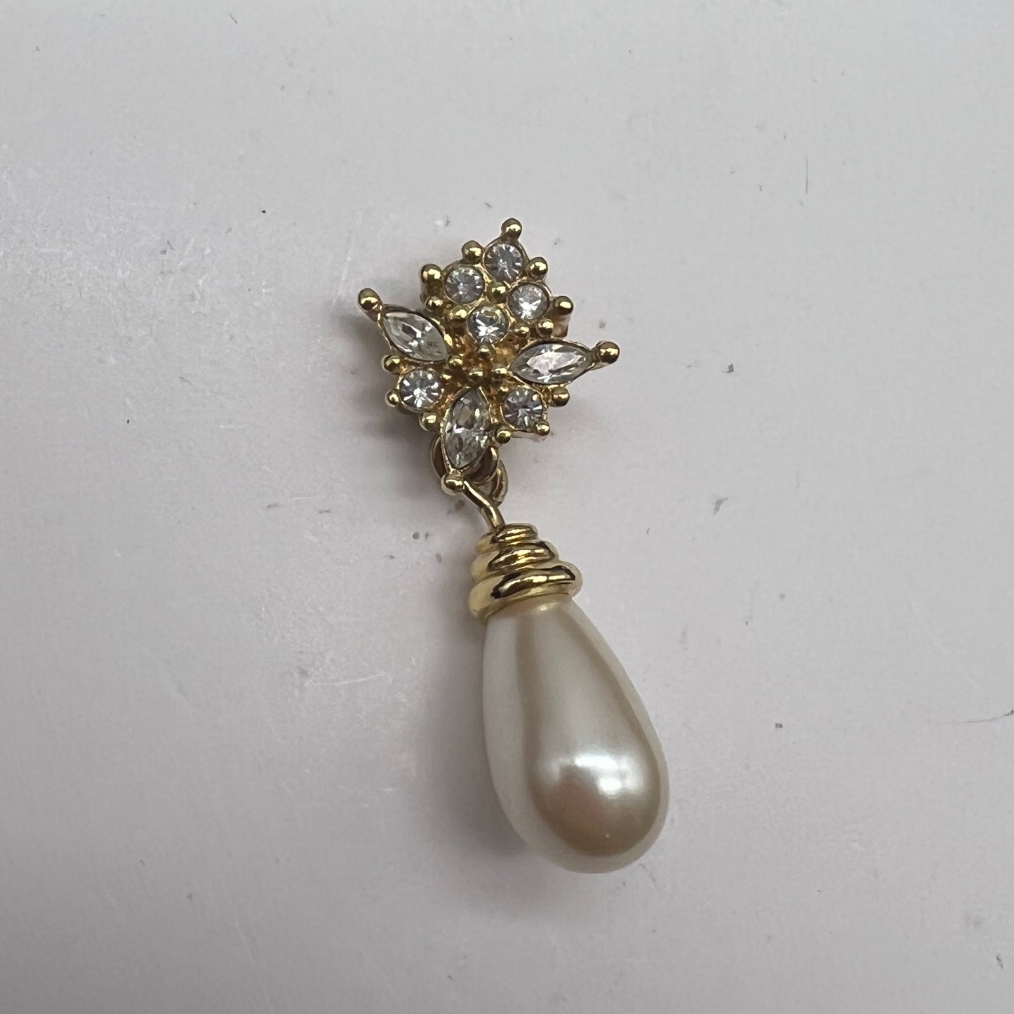 Christian Dior Vintage Pearl with Rhinestone Embellished Golden Necklace