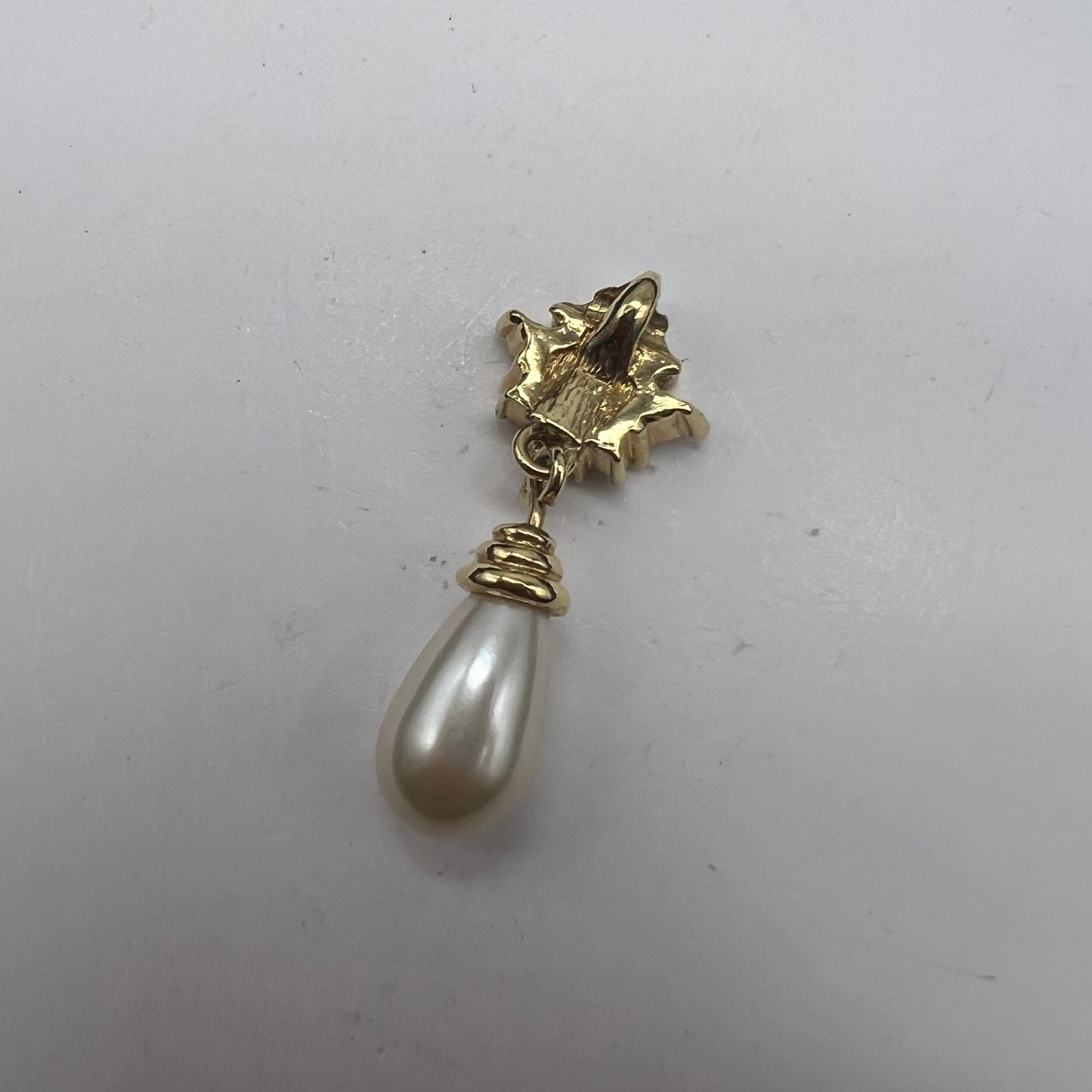 Christian Dior Vintage Pearl with Rhinestone Embellished Golden Necklace