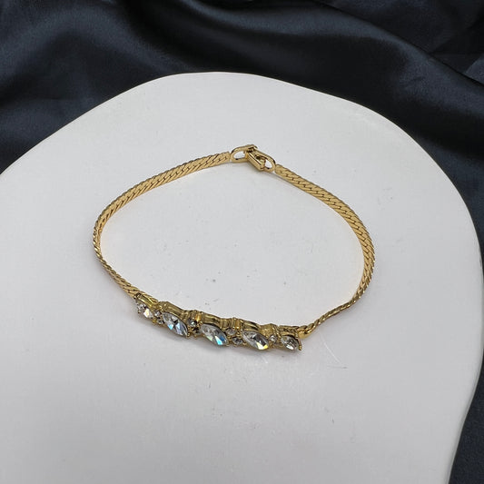 Christian Dior Vintage Rhinestone Golden Bracelet