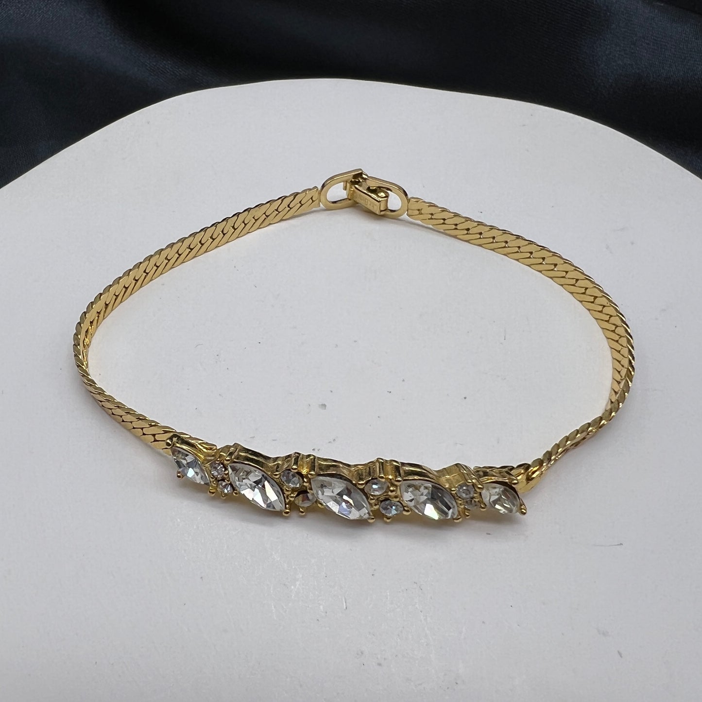 Christian Dior Vintage Rhinestone Golden Bracelet