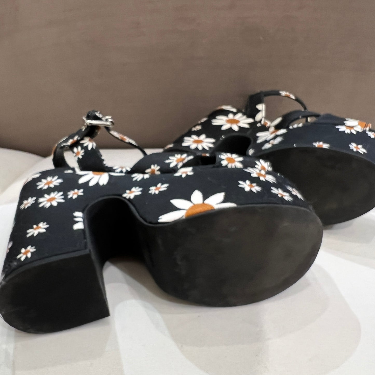 Miu Miu Flower Pattern High Platform Shoes