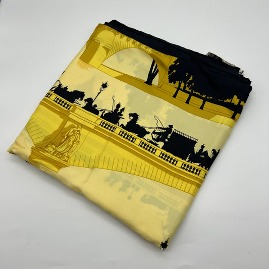 Hermes Vintage Black And Yellow Scarf