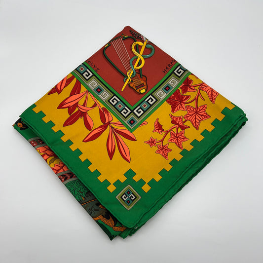 Hermes Vintage Green/Yellow/Orange Color Scarf