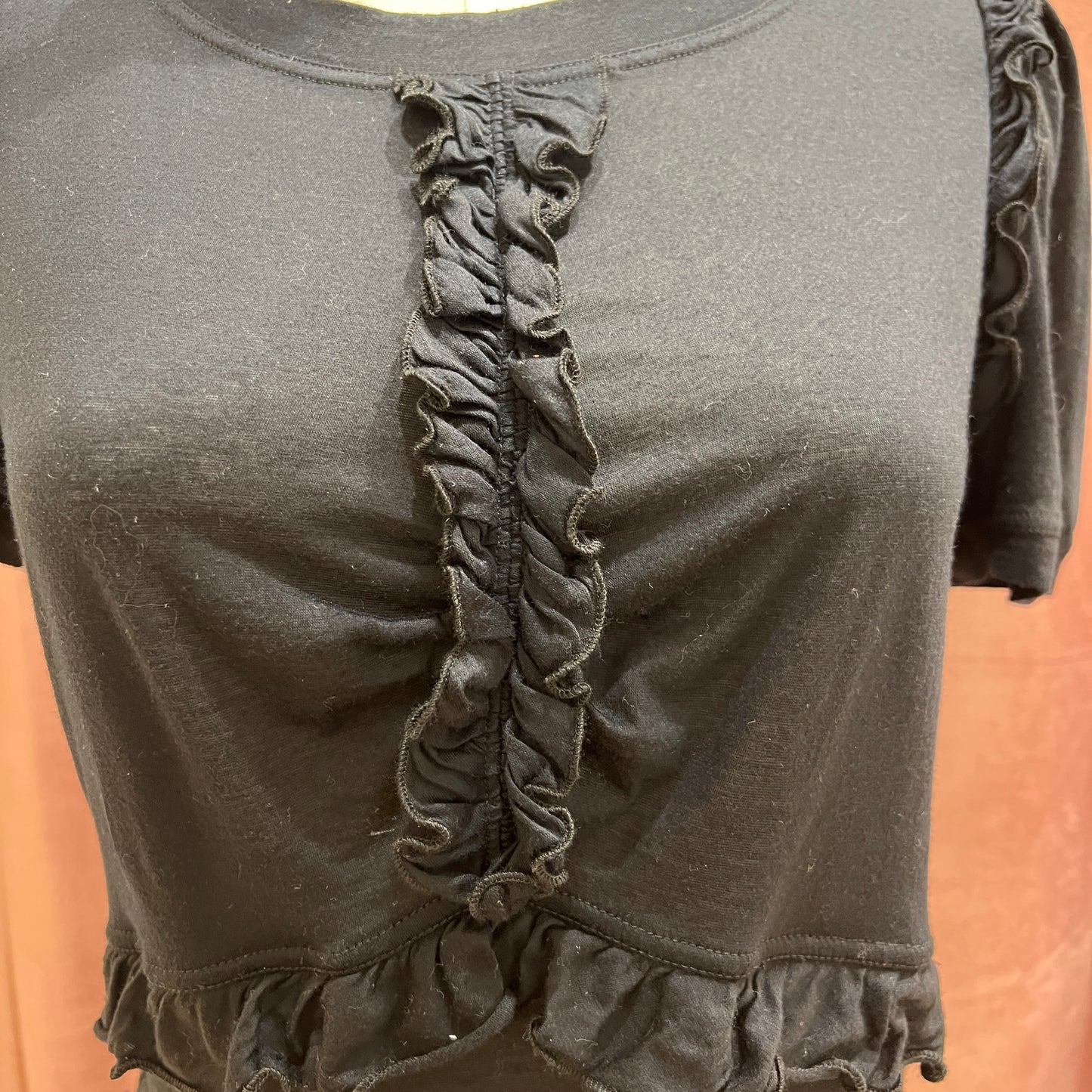 Louis Vuitton Vintage Black Flounce Top