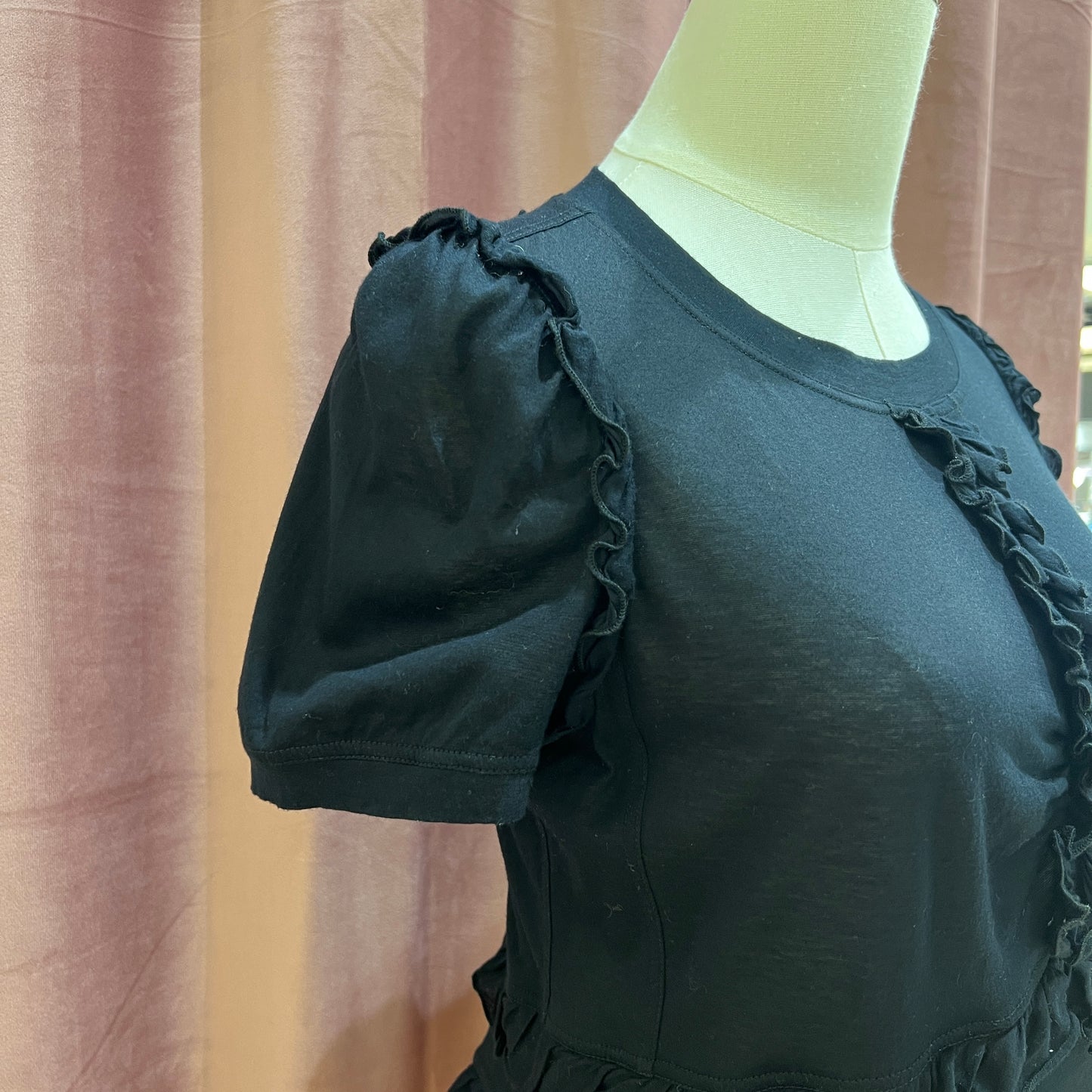 Louis Vuitton Vintage Black Flounce Top