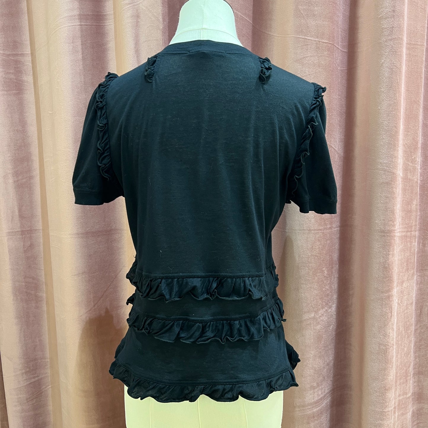 Louis Vuitton Vintage Black Flounce Top