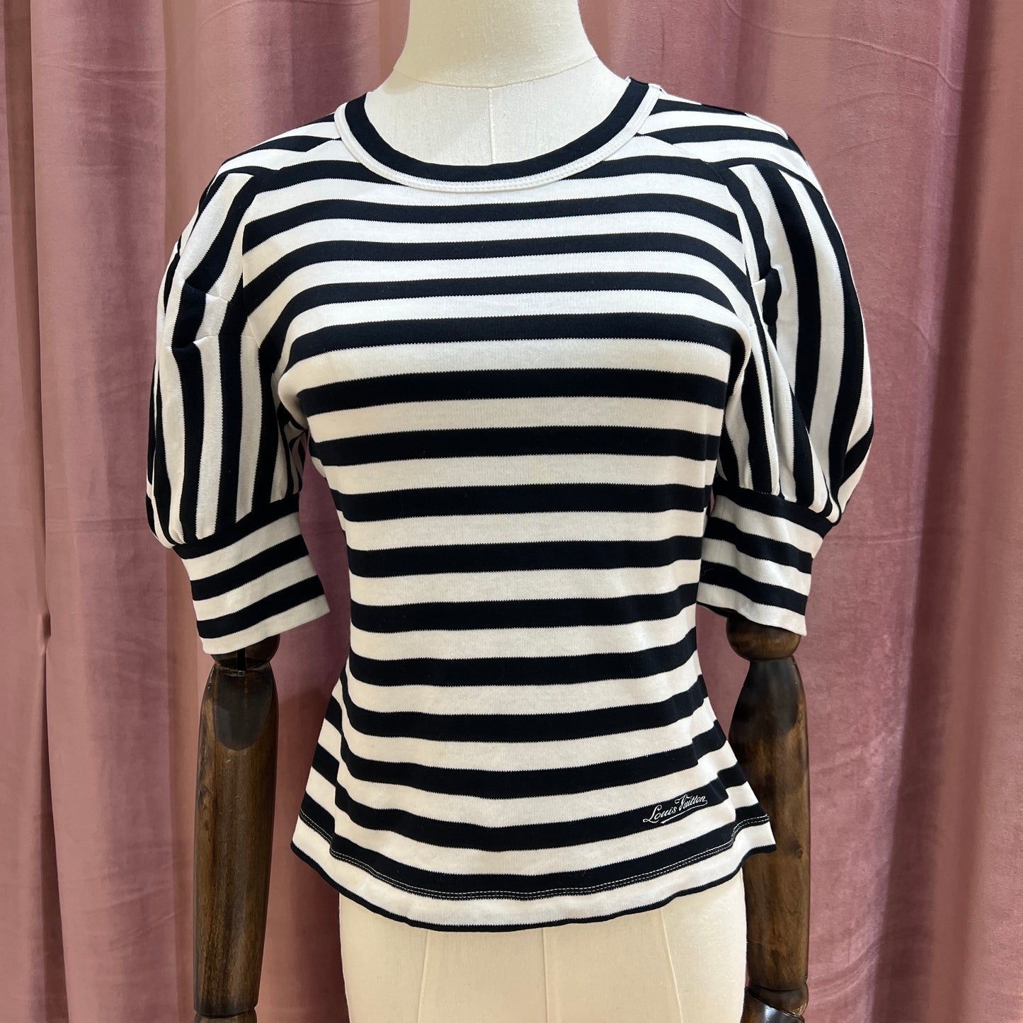 Louis Vuitton Vintage Black And White Stripes Knit Top