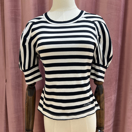 Louis Vuitton Vintage Black And White Stripes Knit Top