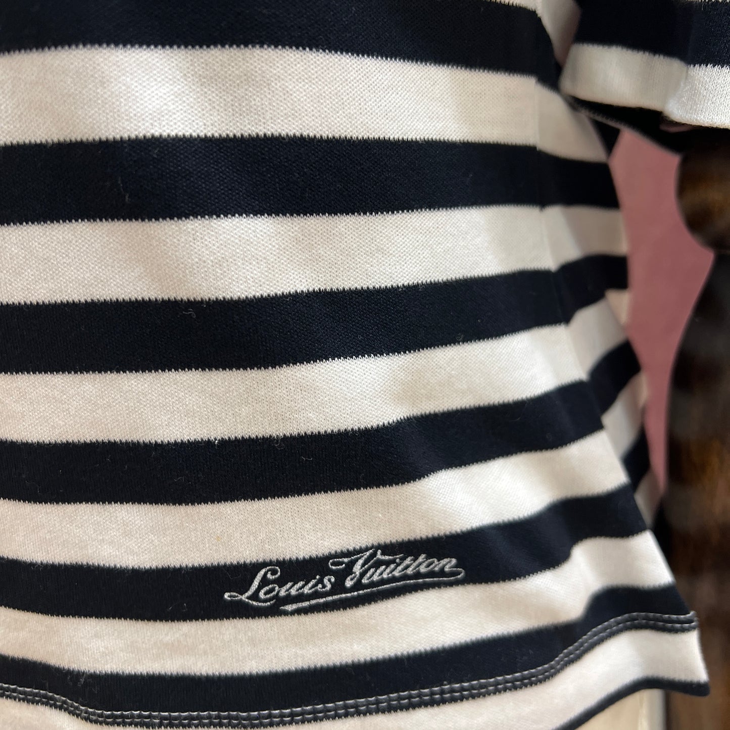 Louis Vuitton Vintage Black And White Stripes Knit Top