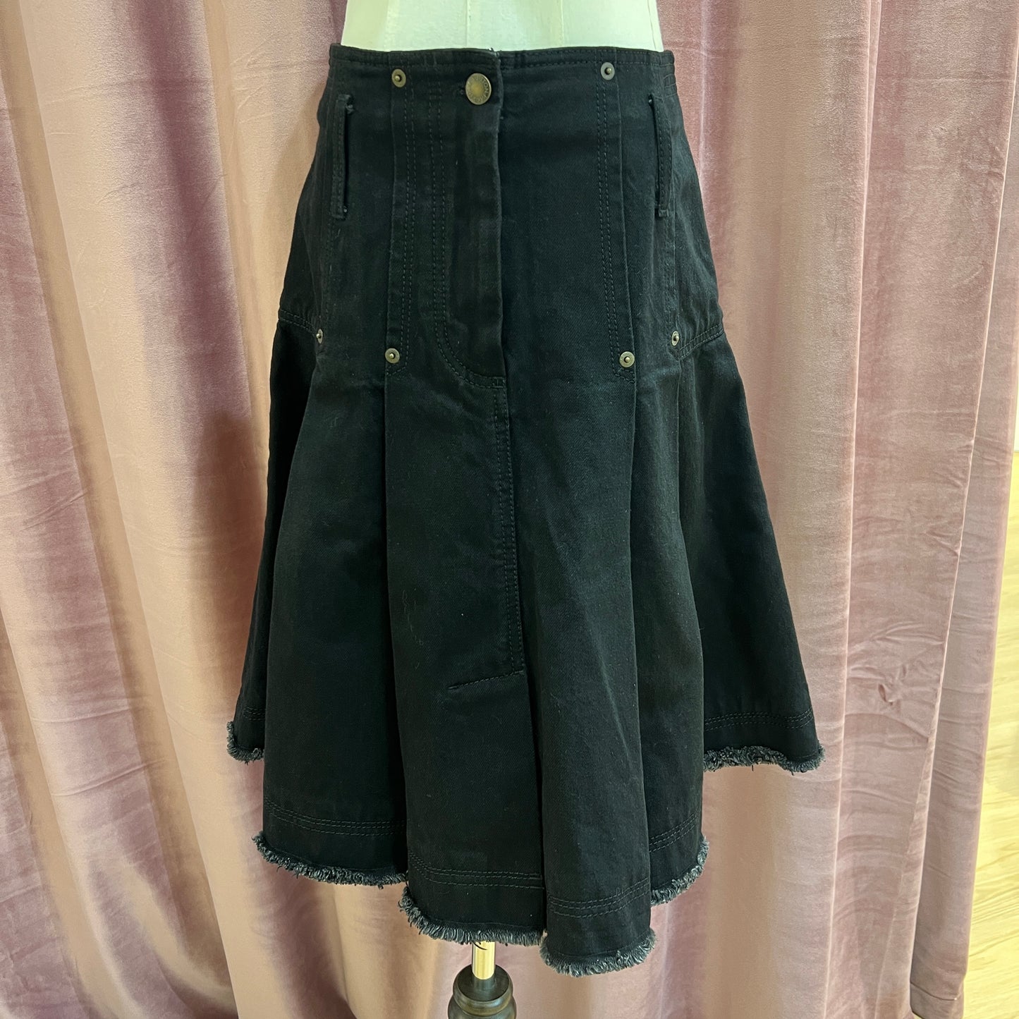 Louis Vuitton Vintage Black Denim Skirt