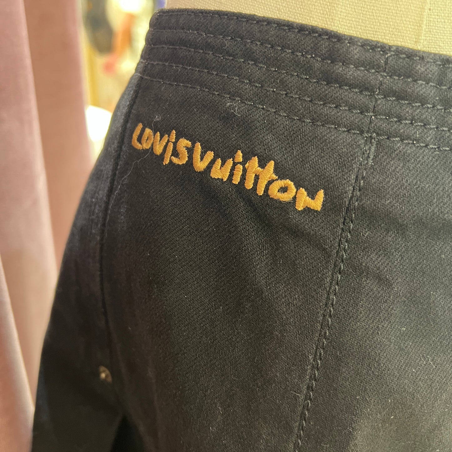 Louis Vuitton Vintage Black Denim Skirt