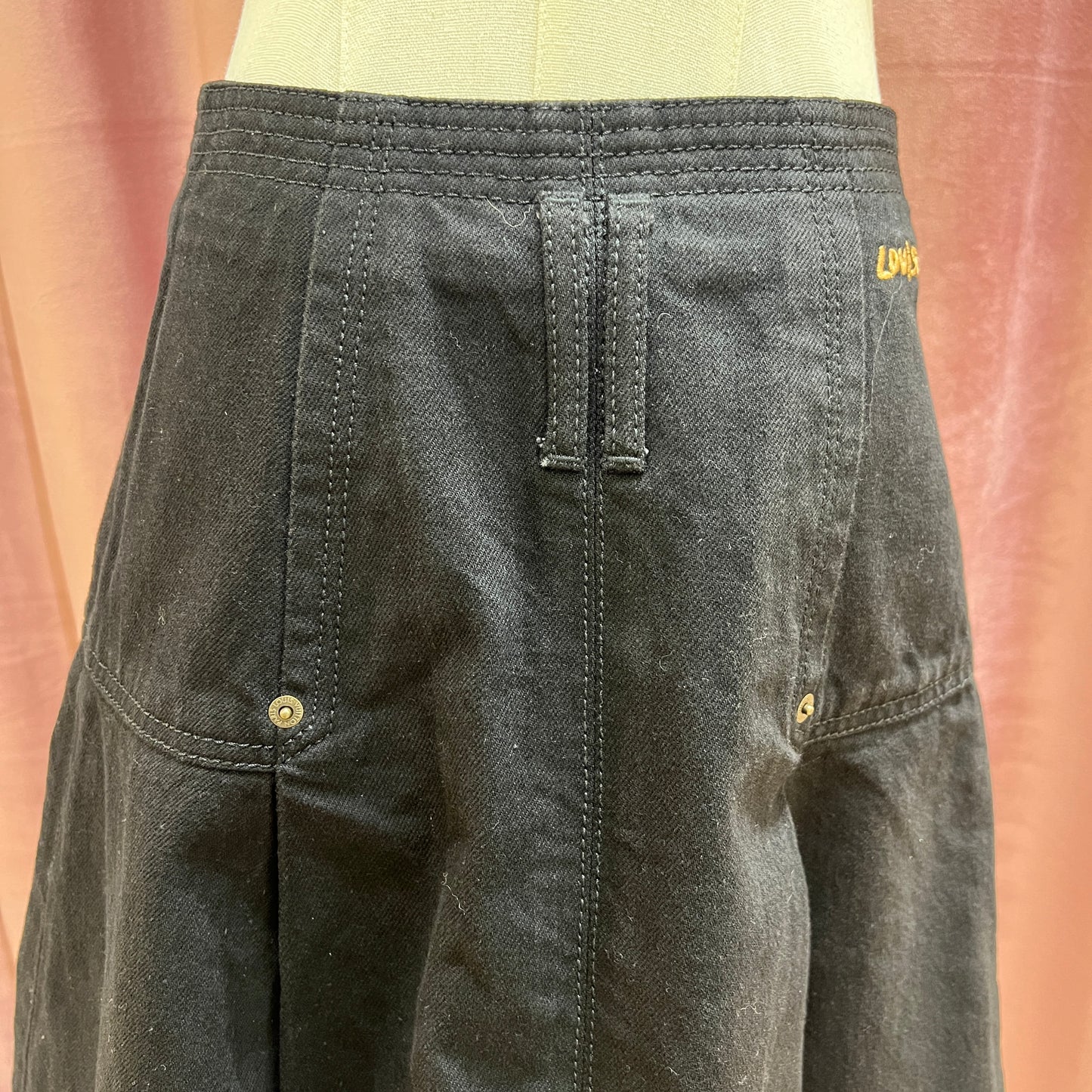 Louis Vuitton Vintage Black Denim Skirt