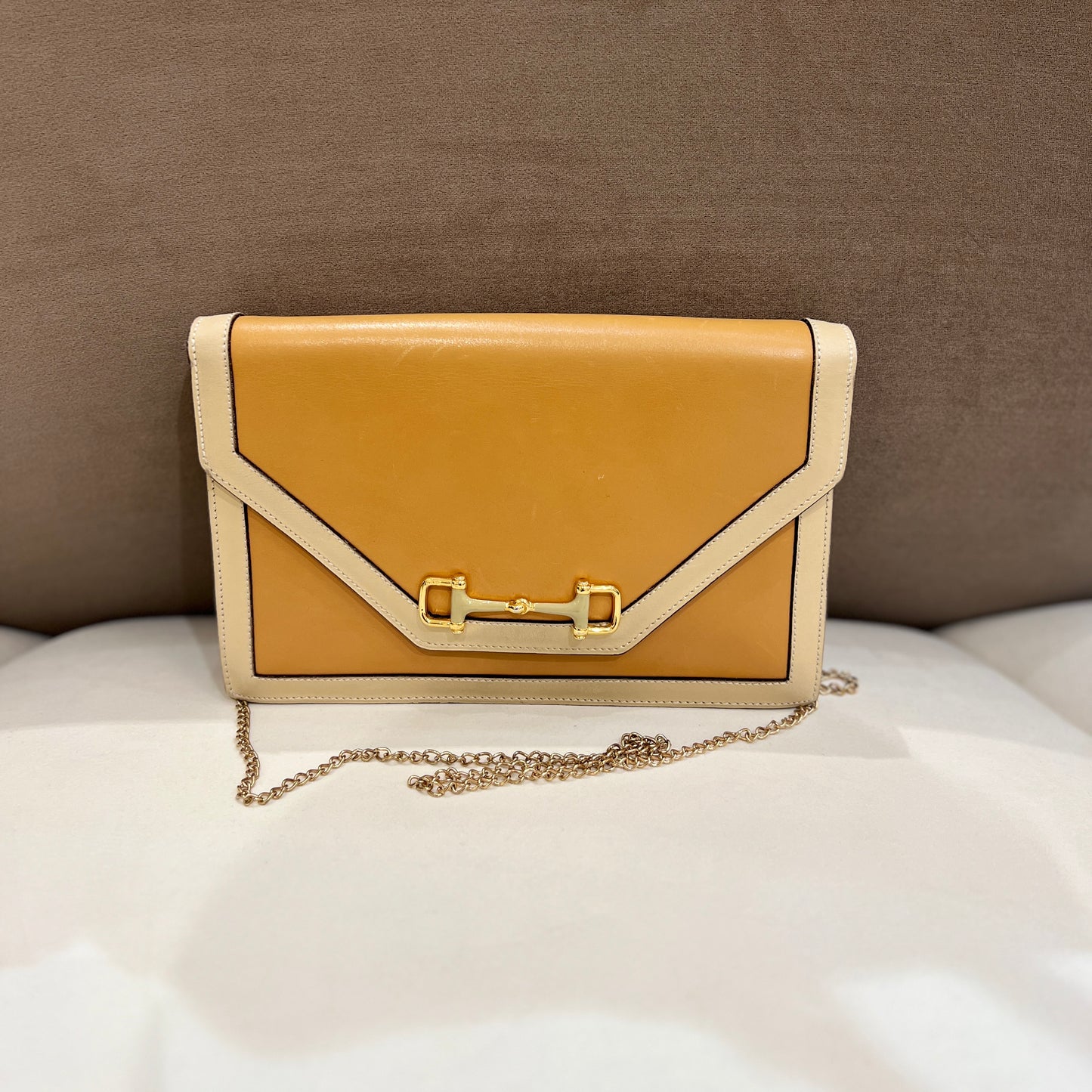 Celine Vintage Two Tone Chain Shoulder Bag