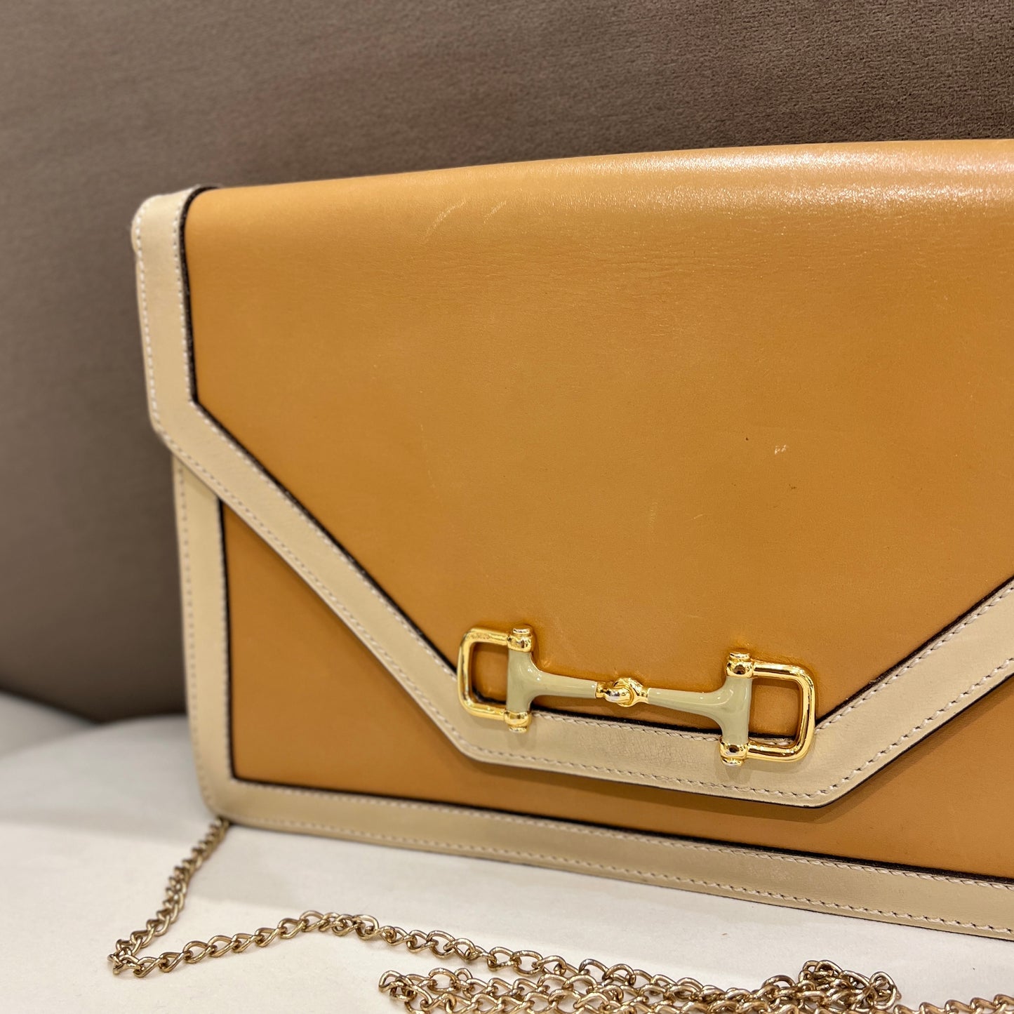 Celine Vintage Two Tone Chain Shoulder Bag