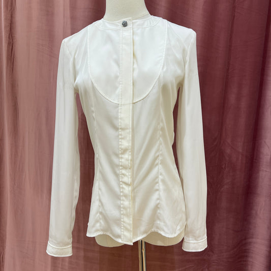 Chanel Camellia White Blouse ( Size 34)