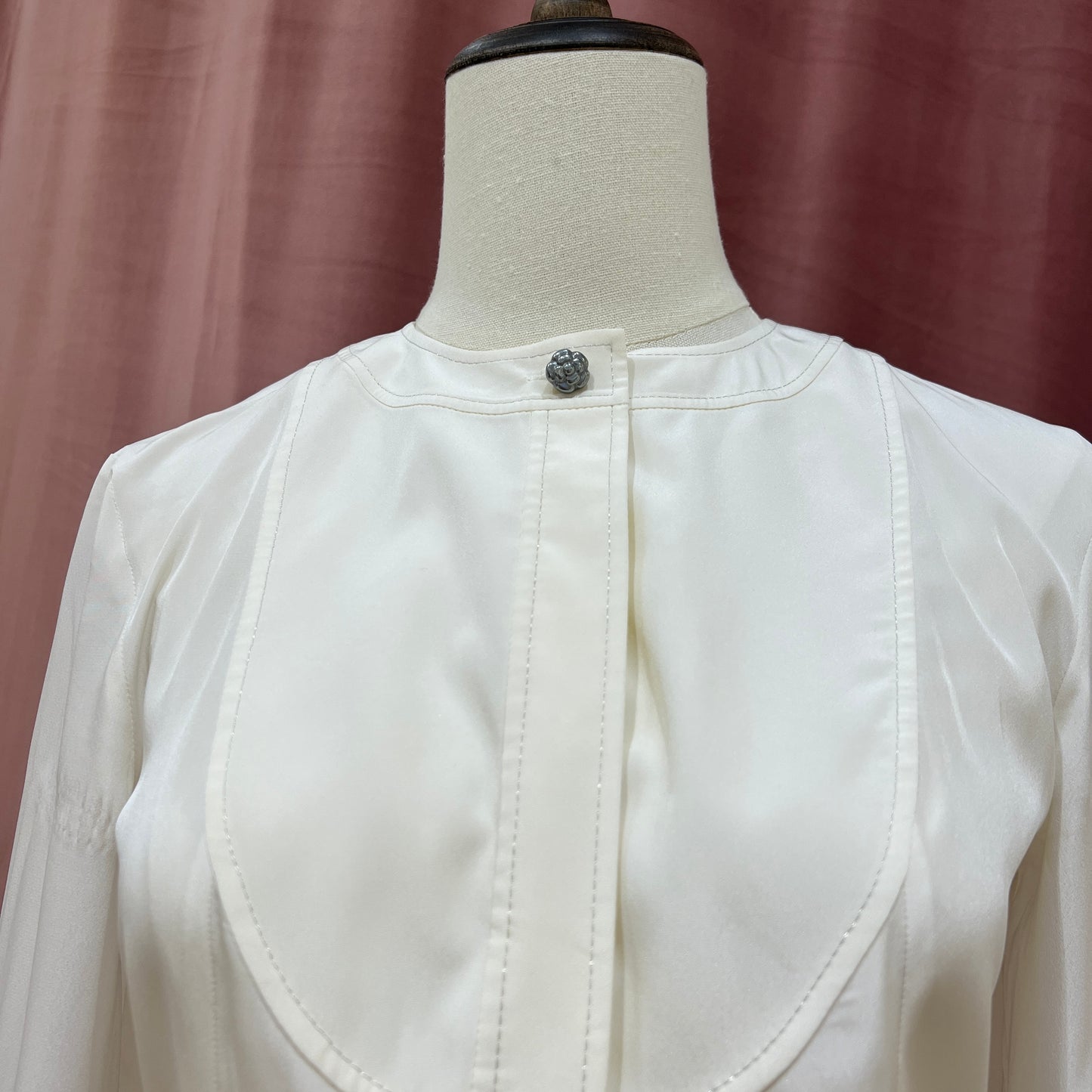 Chanel Camellia White Blouse ( Size 34)