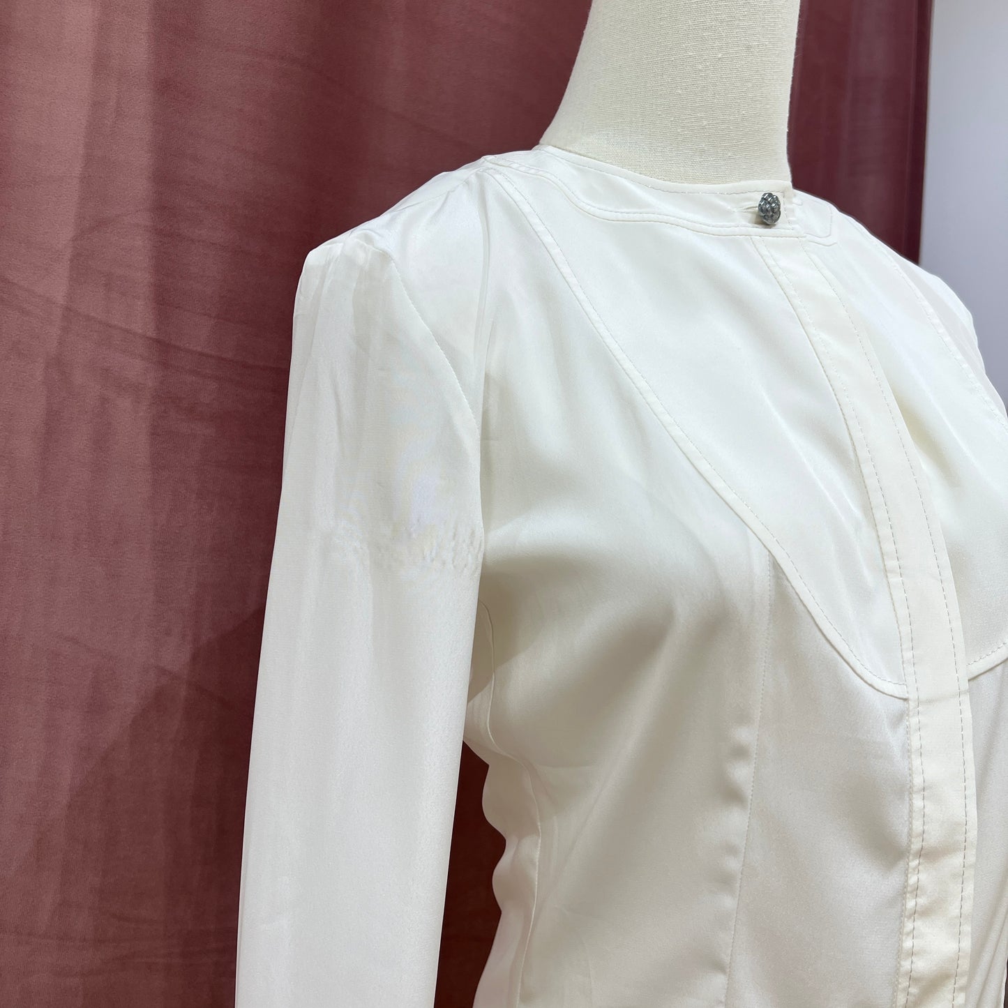 Chanel Camellia White Blouse ( Size 34)