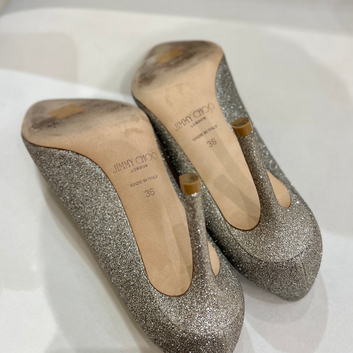 Jimmy Choo Signature 85 Glitter Pumps