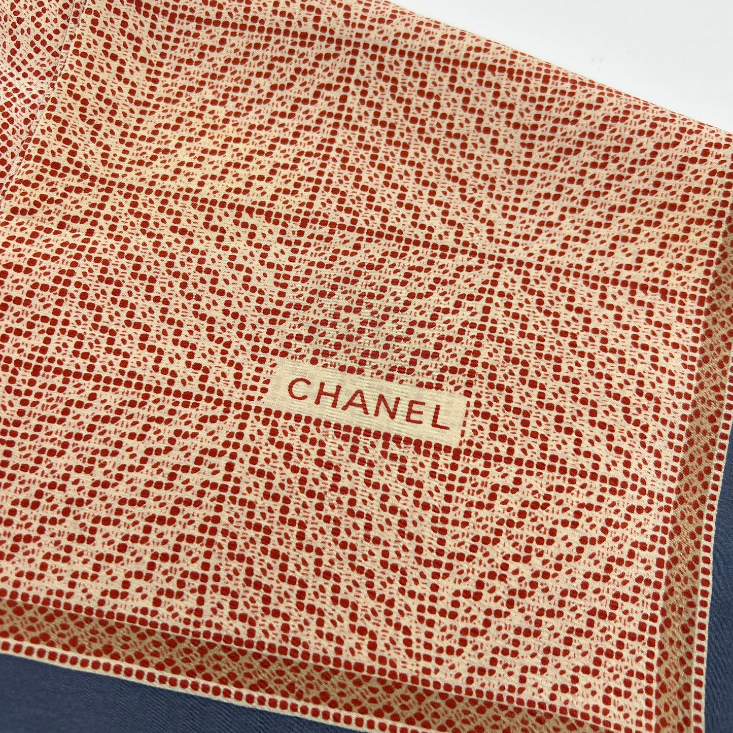 Chanel Vintage Checkered Silk Scarf