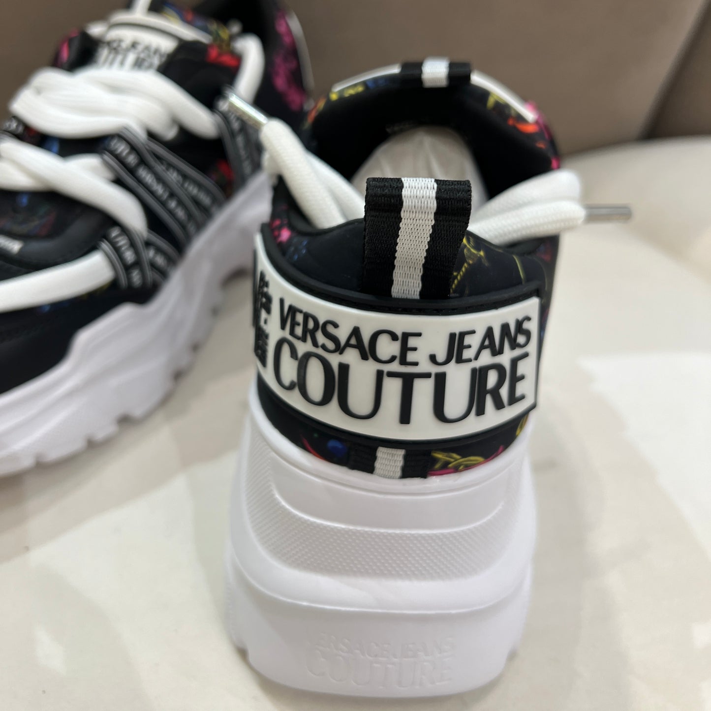 Versace Vintage Unused Black And White Versace Shoes