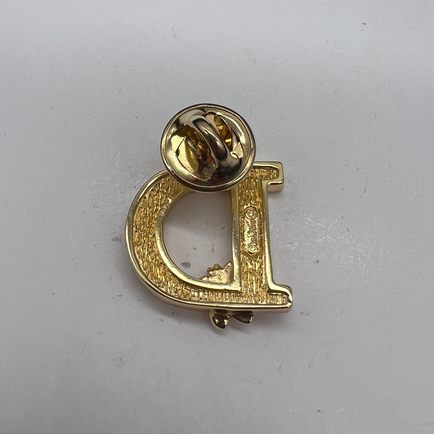 Christian Dior Vintage Golden D Logo With Bee Brooch