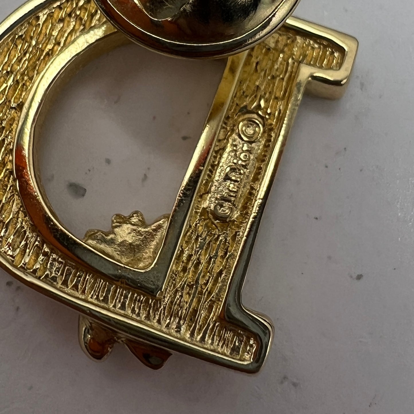 Christian Dior Vintage Golden D Logo With Bee Brooch