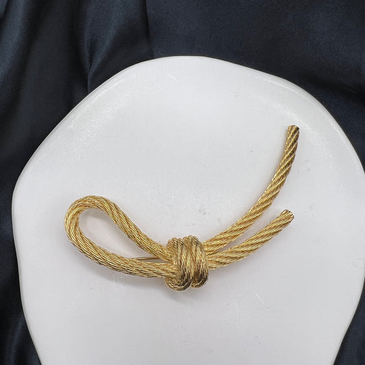 Christian Dior Vintage Golden Rope Brooch