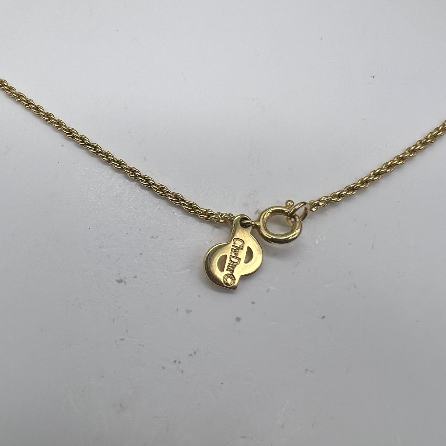 Christian Dior Vintage CD Logo Golden Necklace