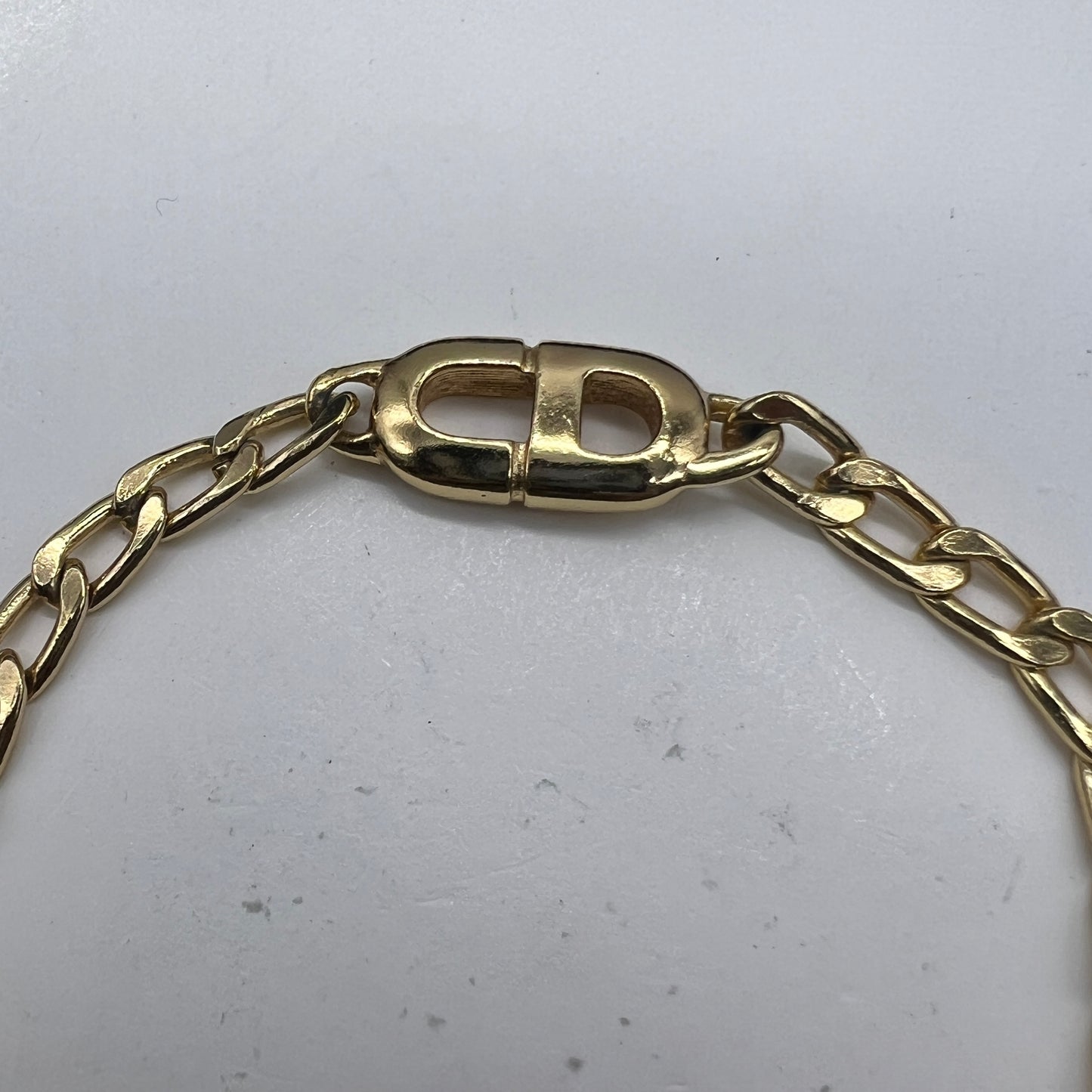 Christian Dior Vintage CD Logo Golden Bracelet