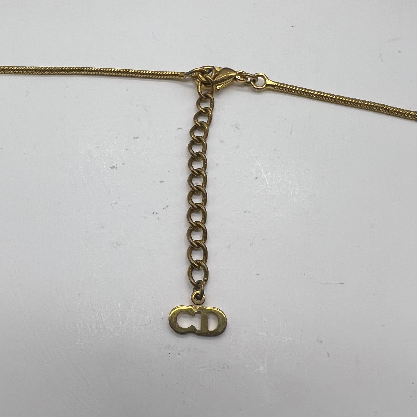 Christian Dior Vintage D Logo Golden necklace