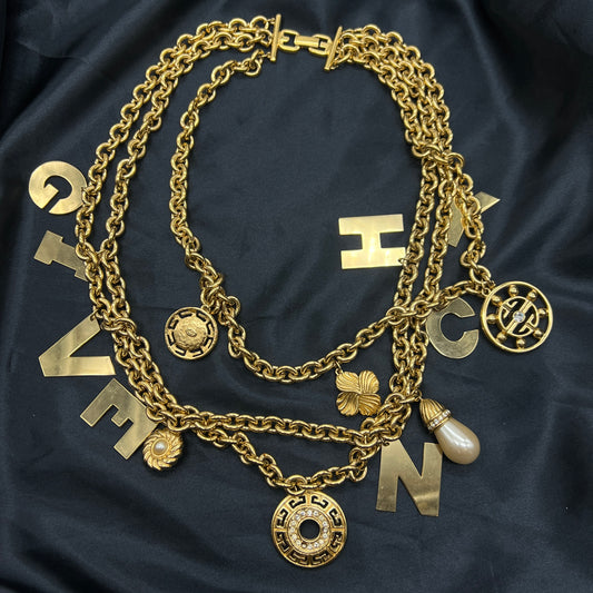 Givenchy Vintage Stylish Charms Golden Necklace