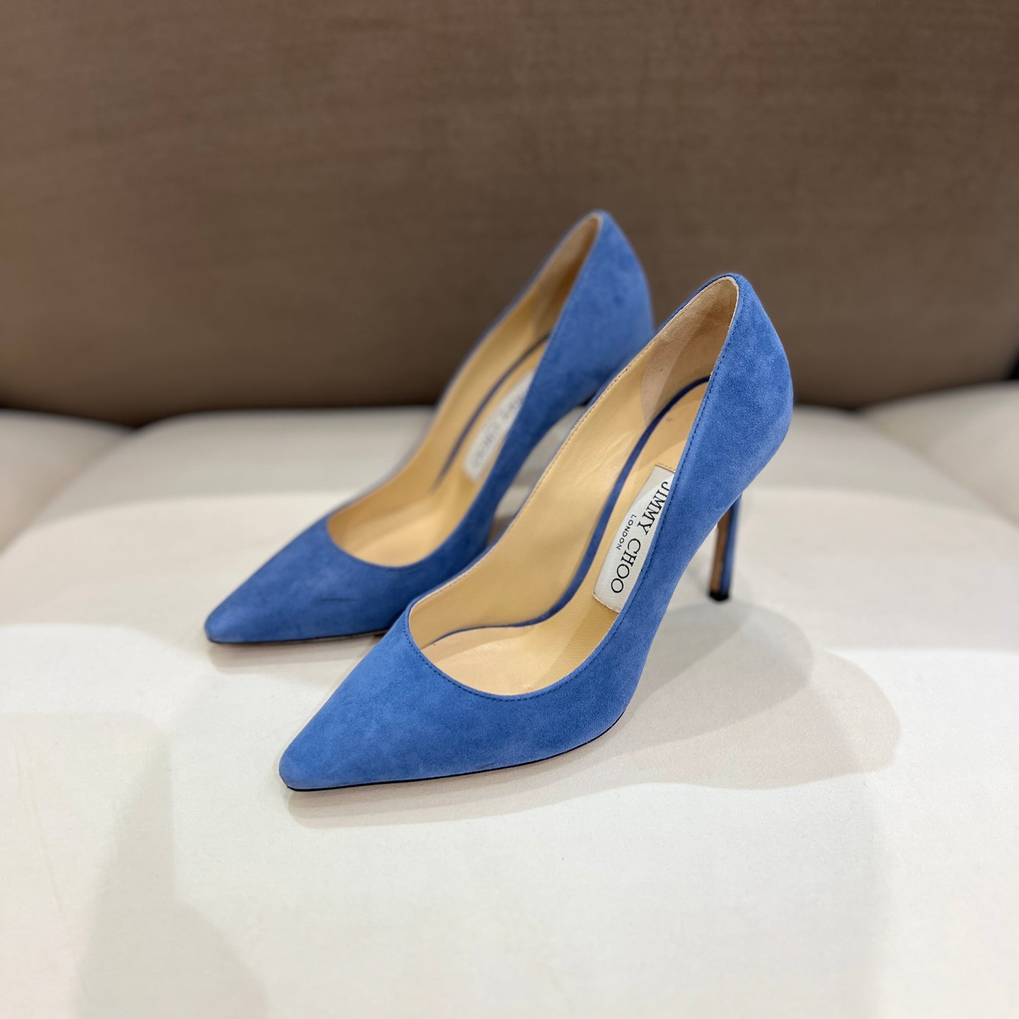 Jimmy Choo Vintage Sky Blue Suede Pumps