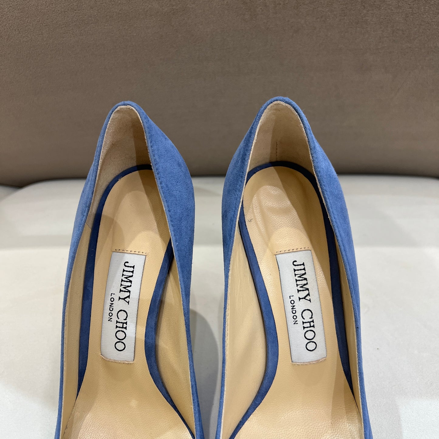 Jimmy Choo Vintage Sky Blue Suede Pumps