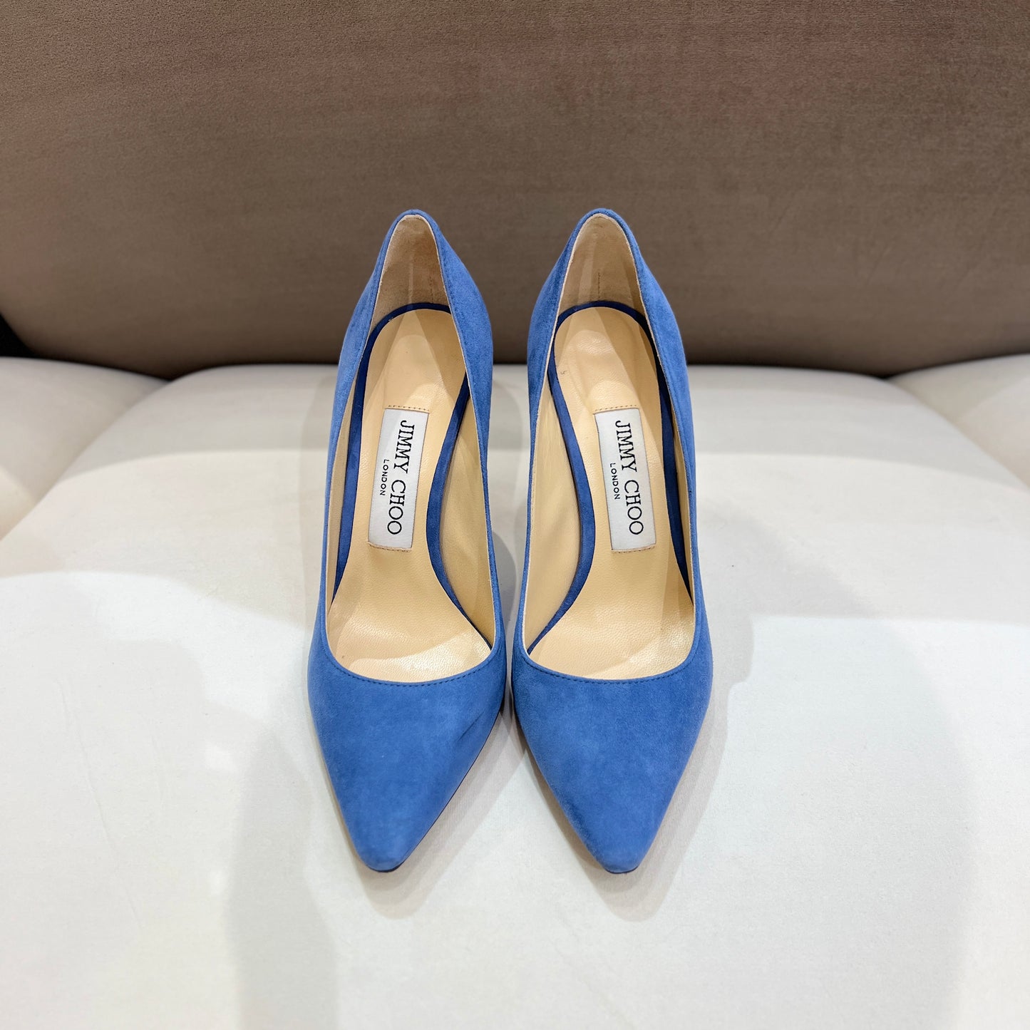 Jimmy Choo Vintage Sky Blue Suede Pumps