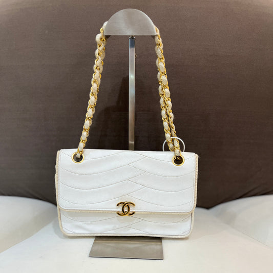 Chanel Shoulder Bag with Wave Stitch